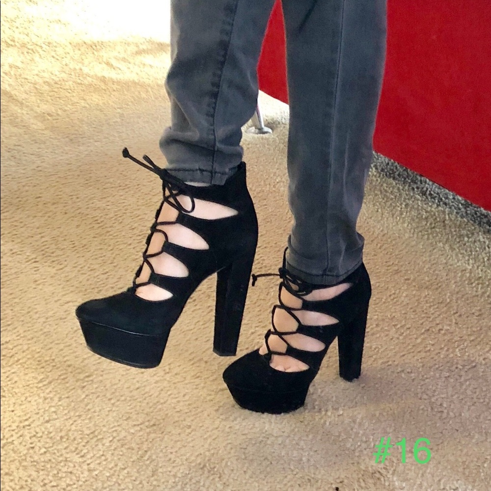 Schutz heels w thick platform pumps unique beautiful style sz 7